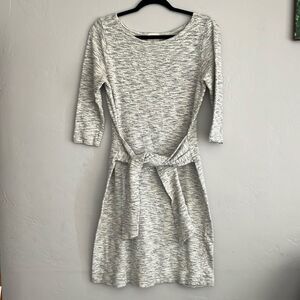 Anthropologie Tia White Grey Heather Knit Sweater Dress Small